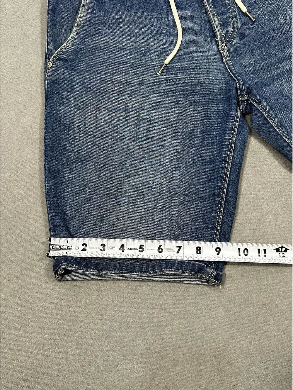 TRN 1961 Men’s Denim Shorts Size 32 Blue Drawstring Casual Jean Shorts